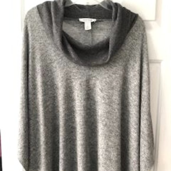 White House Black Market Sweaters - White House Black Market L Light/Dark Grays Pullover Top Poncho Sweater NICE